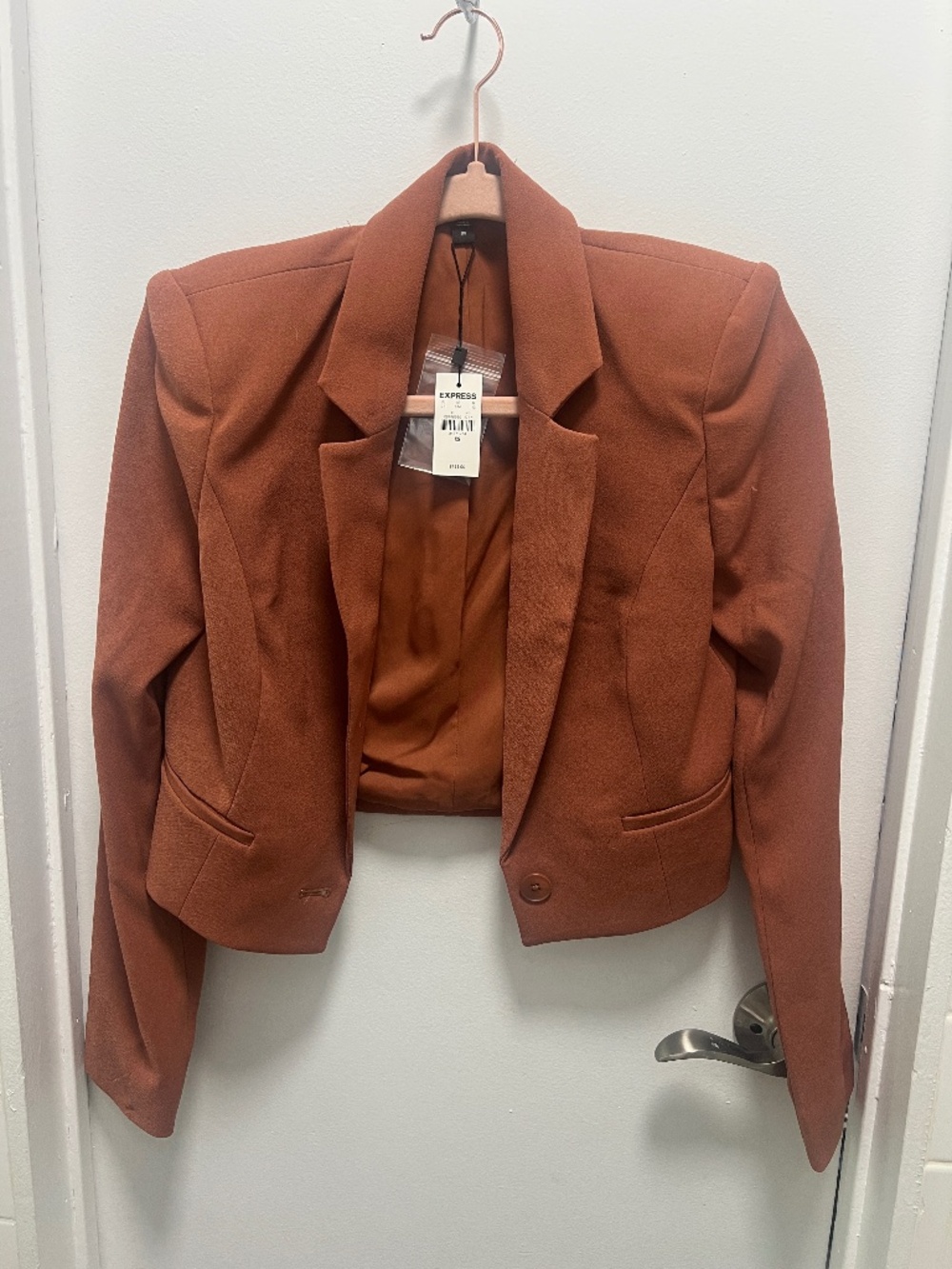 Express Brown Cropped Fitted Blazer NWT